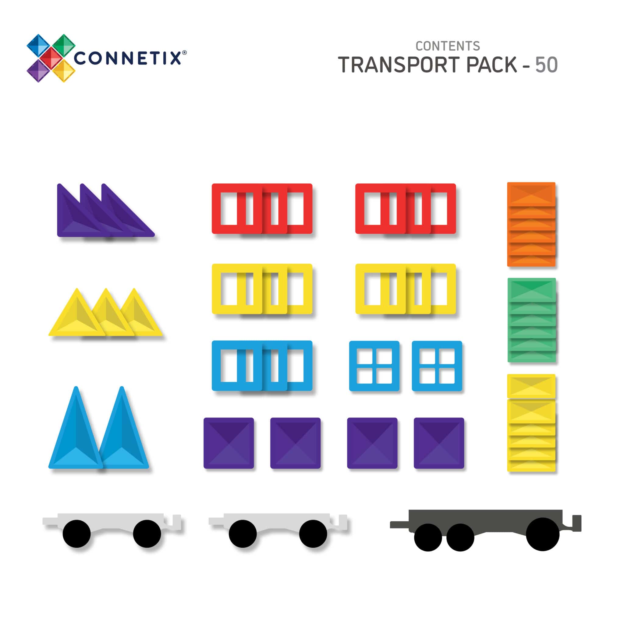Connetix Rainbow Transporter Pack - 50 Teile