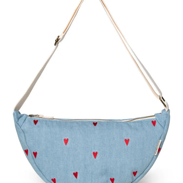 Denim Umhängetasche Fanny Bag mit Herzen