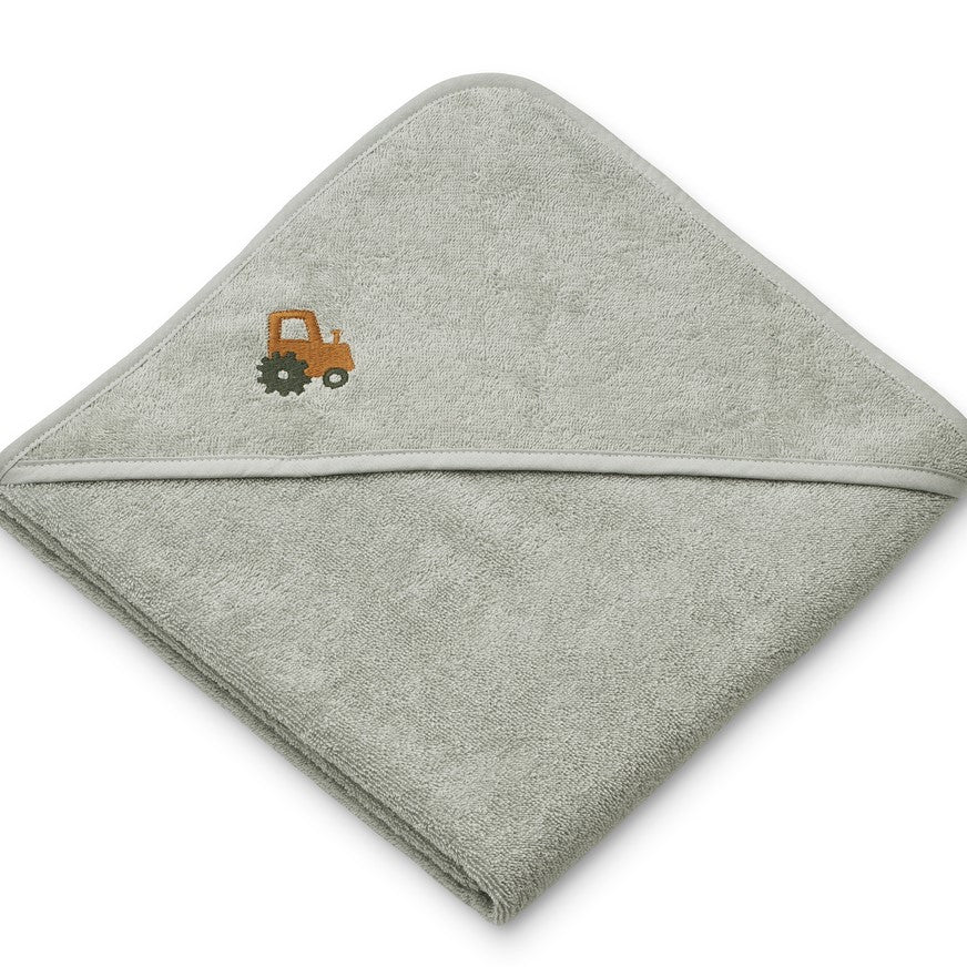 Goya Baby Kapuzenhandtuch aus Bio-Baumwolle - minimales niedliches Motiv an der Kapuze