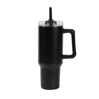 Schwarzer 1,2 Liter Cup mit Strohhalm