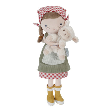 Kleine Stoffpuppe / Kuschelpuppe Rosa mit Schäfchen (35cm)