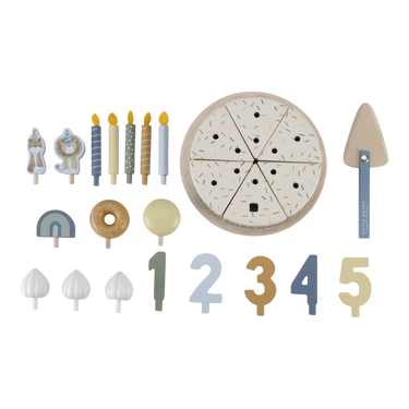 Geburtstagstorte aus Holz - Set mit 26 Teilen