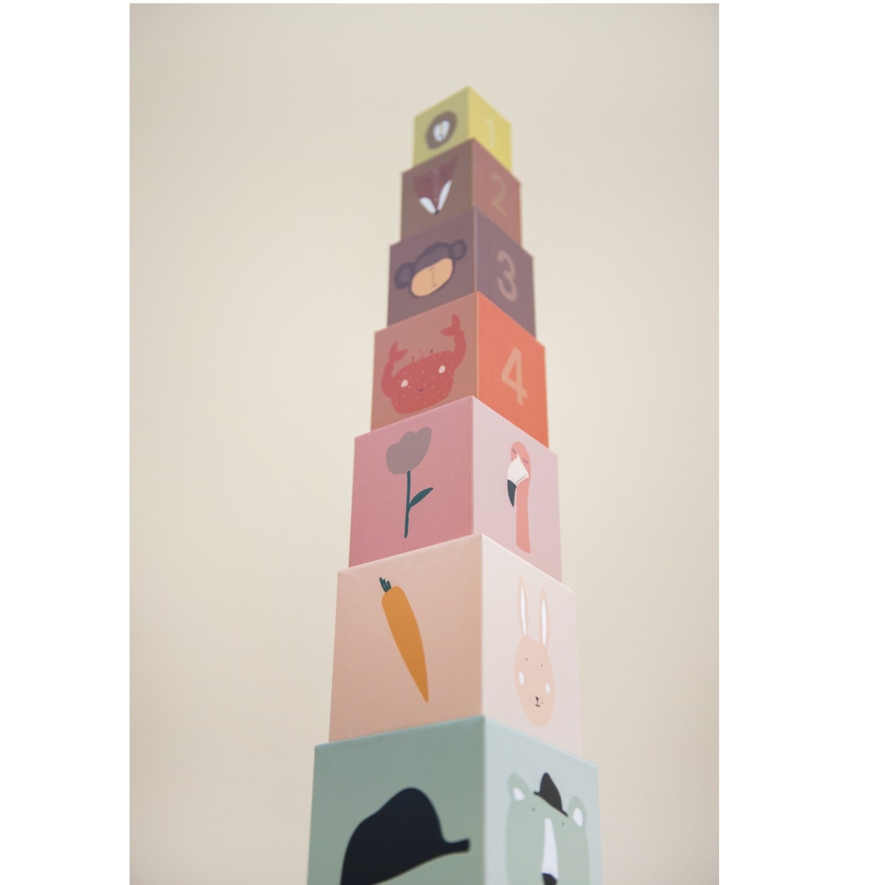 Stapelwürfel mit Tiermotiven aus festem Karton Trixie