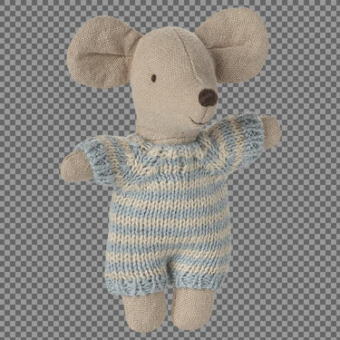 Maileg Baby Maus in Tragekorb - blau