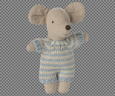 Maileg Baby Maus in Tragekorb - blau