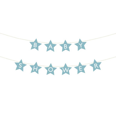 Baby Shower Girlande, Blau, Deko Set Baby Party