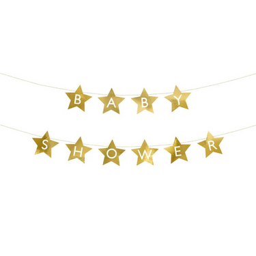 Baby Shower Girlande, Gold, Deko Set Baby Party