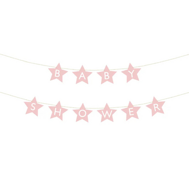 Baby Shower Girlande, Rosa, Deko Set Baby Party