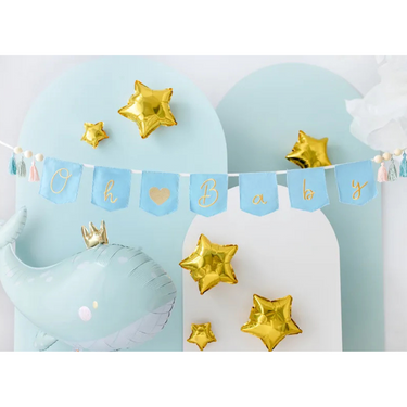 Oh Baby Girlande, Blau 2,5 Meter lang