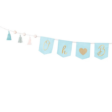 Oh Baby Girlande, Blau 2,5 Meter lang