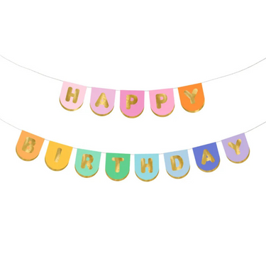 Bunte Geburtstagsgirlande Happy Birthday, 163cm