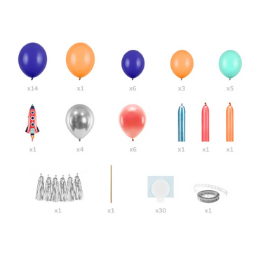 Weltall Ballongirlande - Weltraum & Planeten Dekoration Geburtstagparty