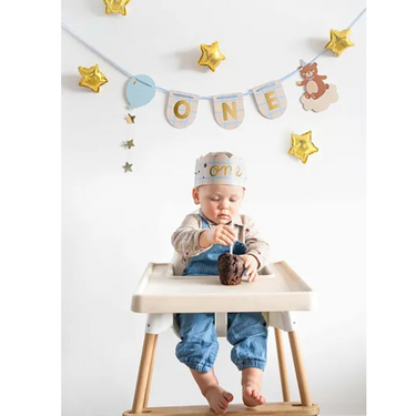 Geburtstagskrone und Banner im Set - Erster Geburtstag Deko Set