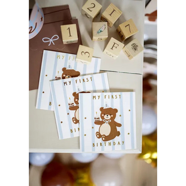 Geburtstagskarte zum ersten Geburtstag - Teddybär
