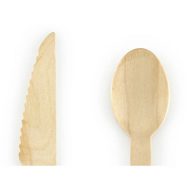 Einweg Holzbesteck Sterne, Gold, 16cm,  Deko Set  Kindergeburtstag