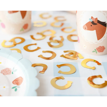 Goldenes Hufeisen Konfetti, Geburtstagstisch Dekoration