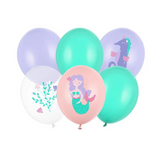 Set aus 6 Ballons - Meerjungfrau