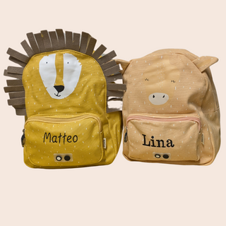 Löwe links: Schriftart 3; Giraffe rechts Schriftart 2