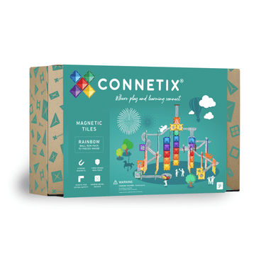 Connetix Regenbogen Kugelbahn - 92 Magnetbausteine