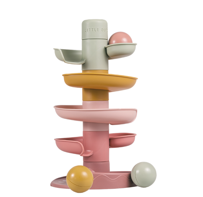 Murmelbahn / Spiralturm mit 3 Kugeln für Kleinkinder - in 3 Farben