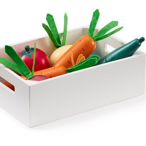 Spielzeug Gemüsekiste / Gemüse zum schneiden für Spielküche/Spielladen