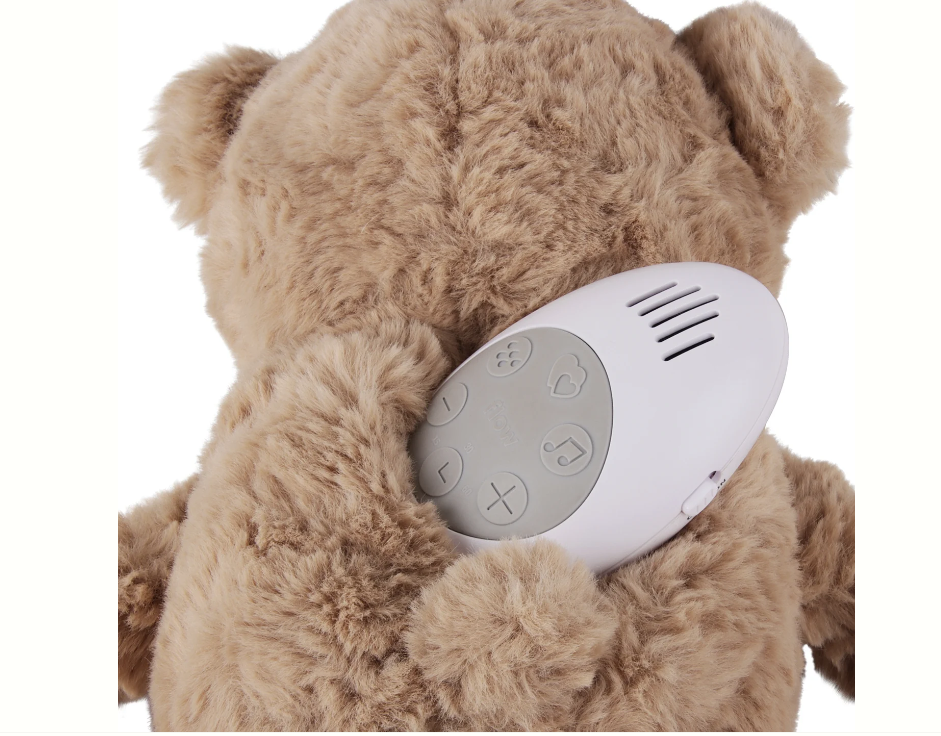 Herzschlag-Kuscheltier Bär "Lou" in Braun mit Schrei-Sensor