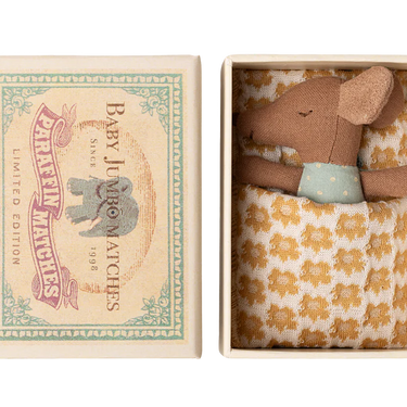 Sleepy Wakey Baby Maus in Streichholzschachtel - Blau