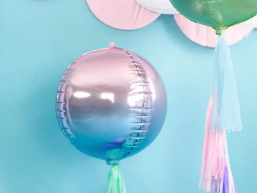 Runder Folienballon lila-blau Ombre - Geburtstags Dekoration