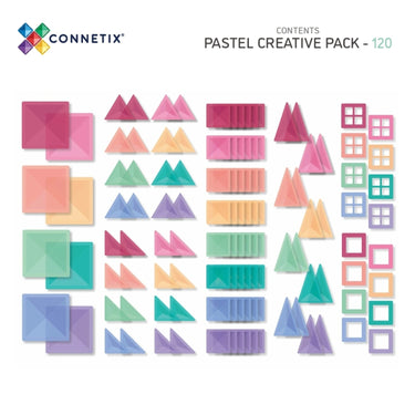 Connetix Magnetbaustein 120 Teile - pastell Kreativpack Starterset