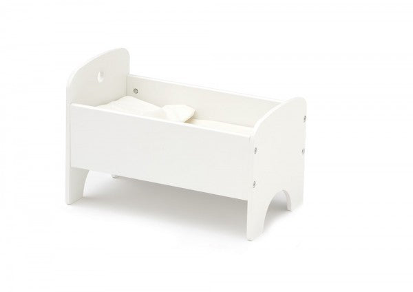 White doll's bed including bed linen