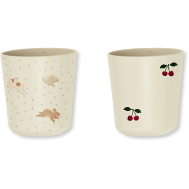 Trinkbecher im 2er Pack - Cherry/Petit Lapin - spülmaschinenfest aus PLA