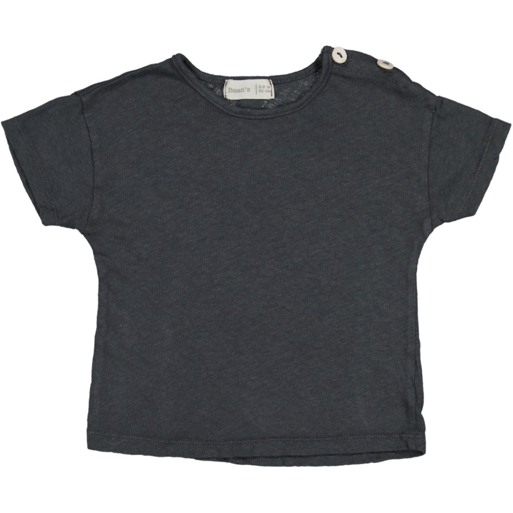 Baumwoll-Leinen T-Shirt Anthrazit