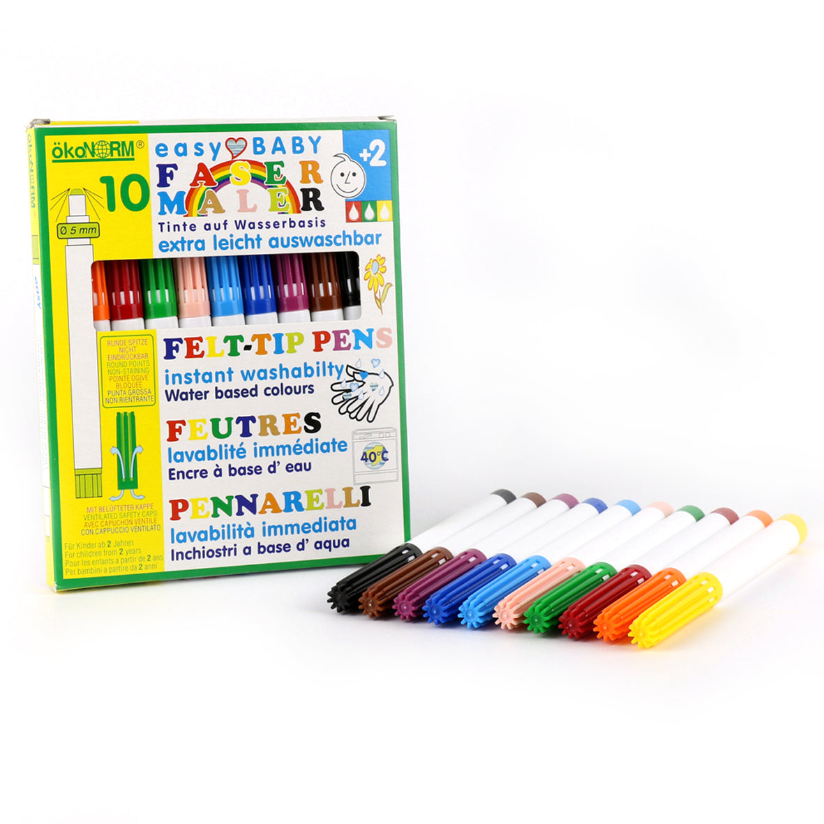 easy baby fiber pen, 5mm, easily washable - 10 colours