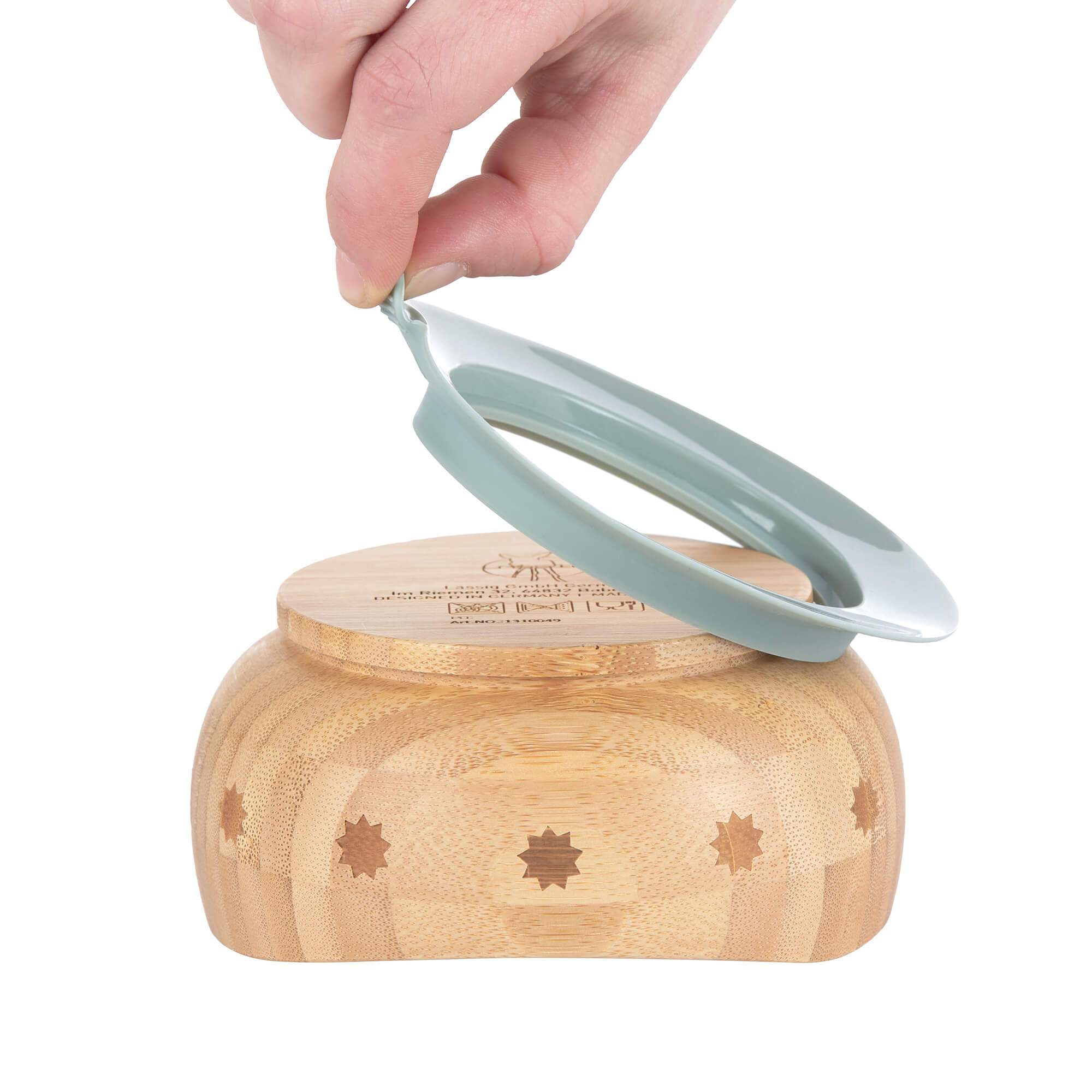 Children's bowl bamboo wood with silicone ring "Mouse"