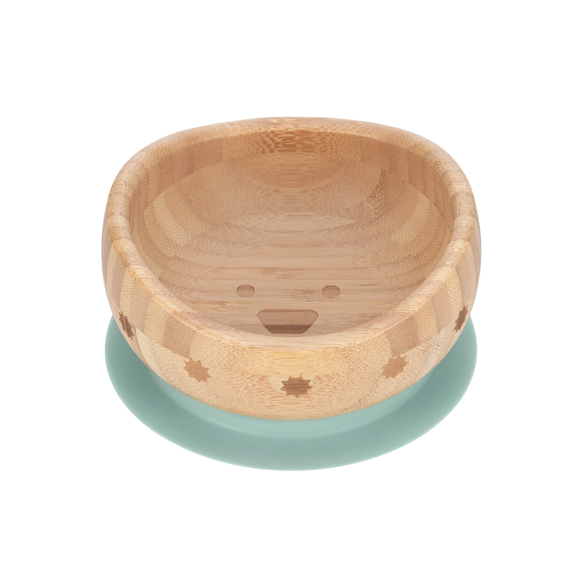 Children's bowl bamboo wood with silicone ring "Dog"