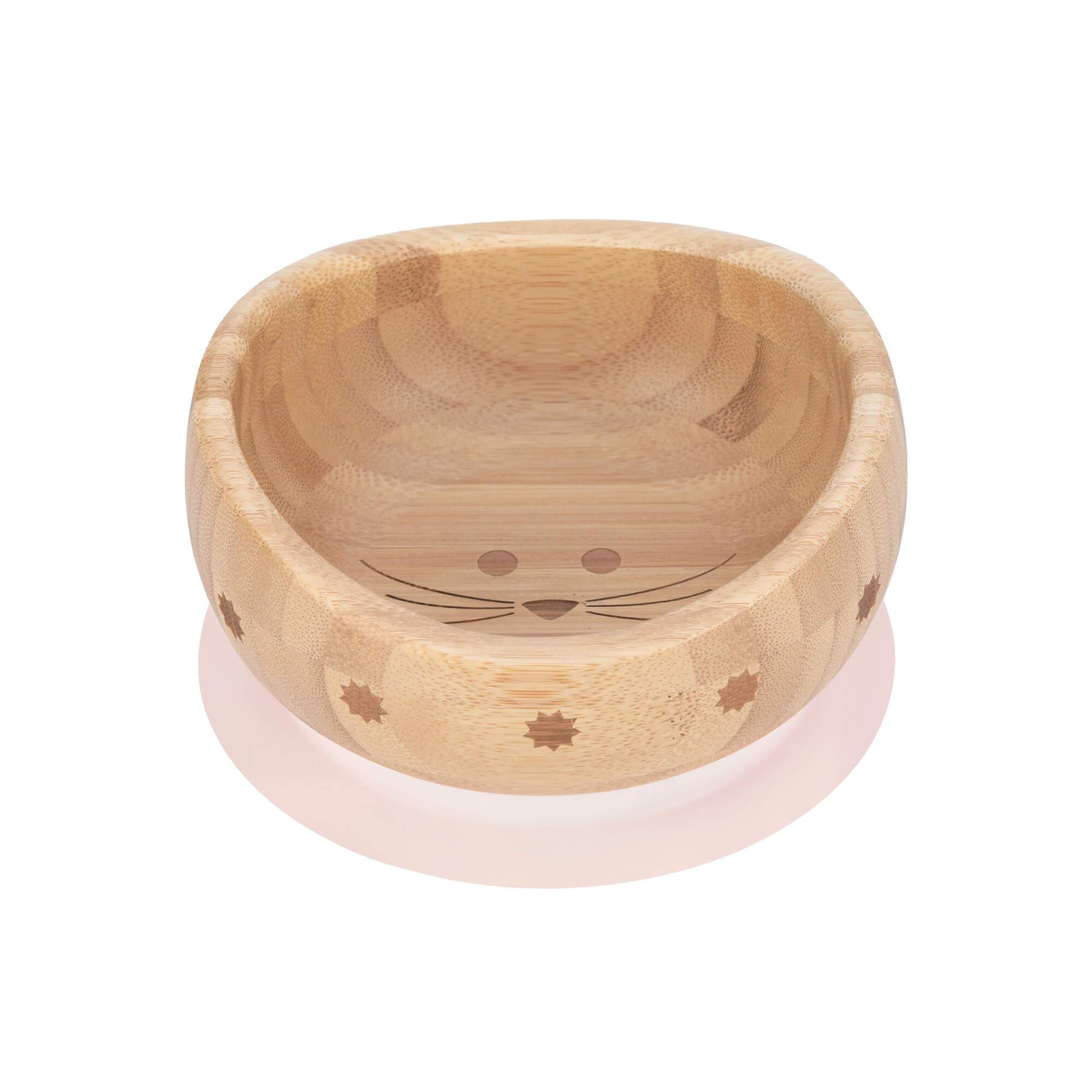 Children's bowl bamboo wood with silicone ring "Mouse"