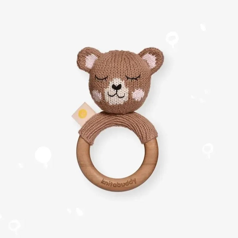 Teething ring & rattle "Marty the bear"