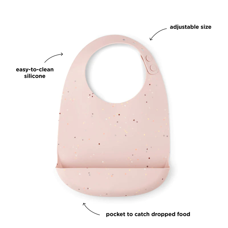 Silikon Lätzchen Konfetti Rosa