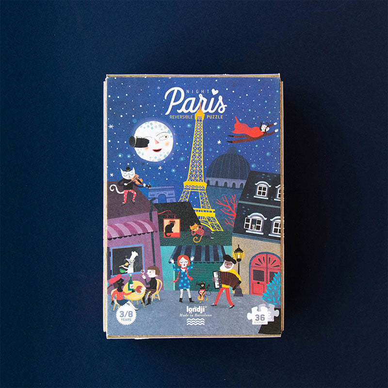 Kleines Wendbares Puzzle Tag und Nacht in Paris - Ab 5 Jahren