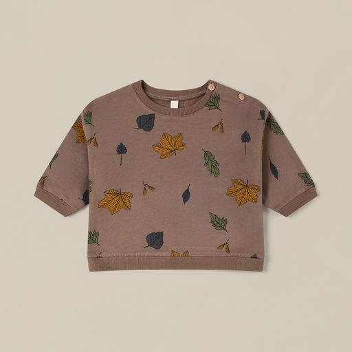 Fall in Love Sweatshirt mit herbstlichen Print für Kleinkinder, Bio-Baumwolle
