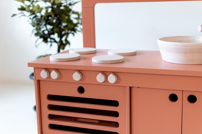 Kinderküche Holz Dusty Pink - Handmade